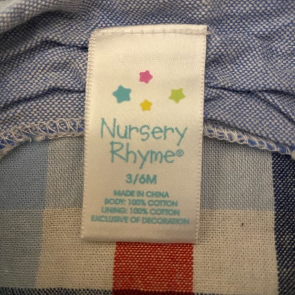 Plaid Baby Romper with Dog Design - Picture 3 of 4